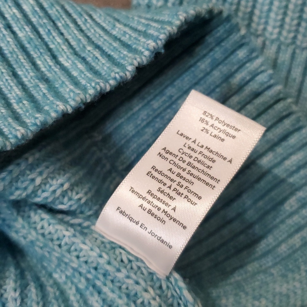 Talbots Shawl Collar Shaker Stitch Pullover. Ribbed. Wool Blend. Oversized L. - Picture 6 of 8